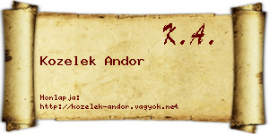 Kozelek Andor névjegykártya